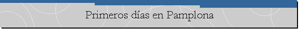 Primeros d�as en Pamplona